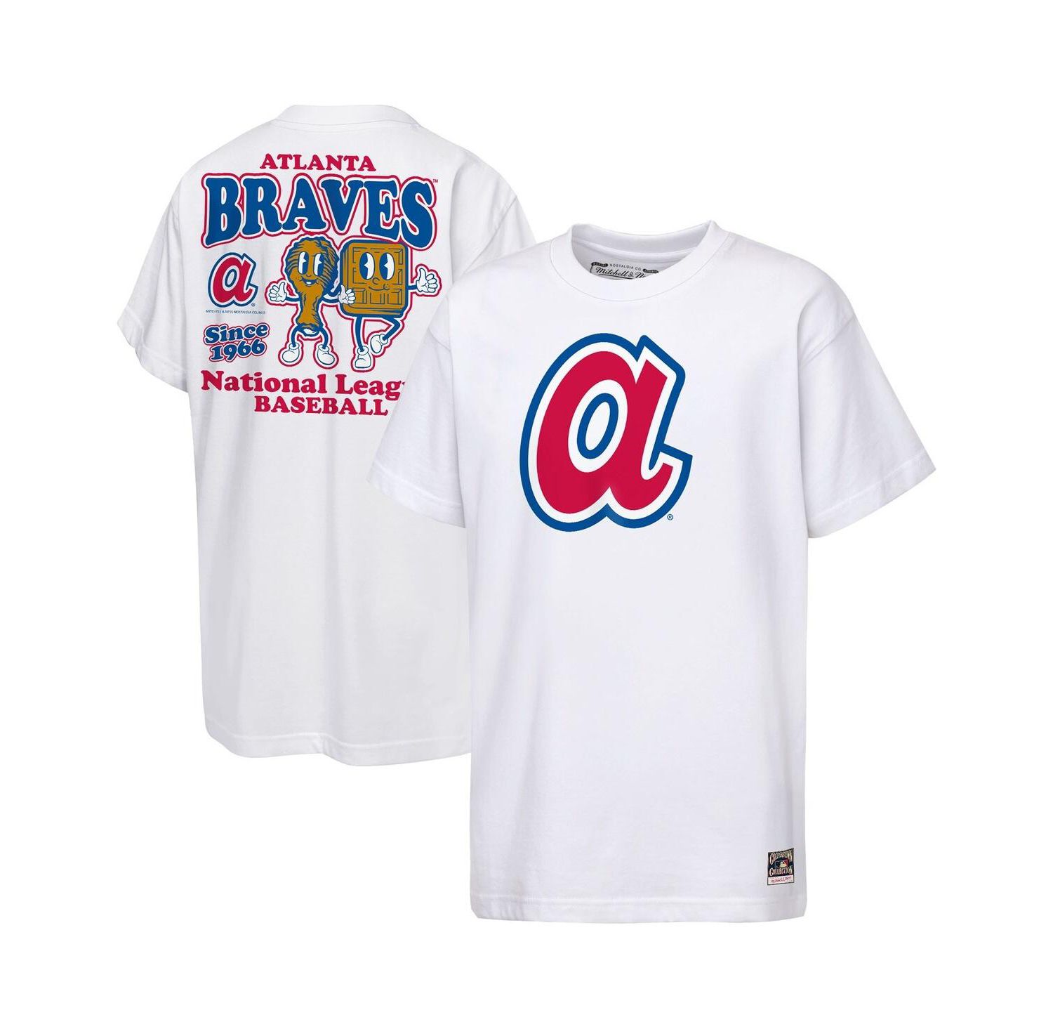 Big Boys and Girls White Atlanta Braves Cooperstown Concession T-Shirt