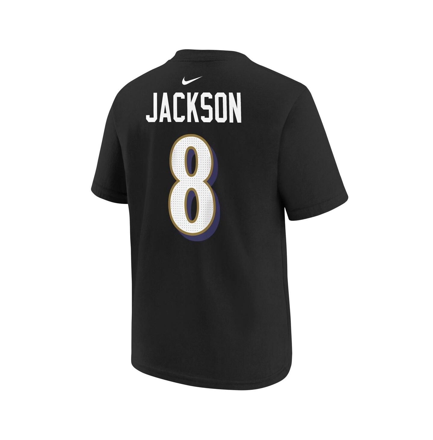 Детская футболка Nike Lamar Jackson Black Baltimore Ravens Player Name & Number — фото 3