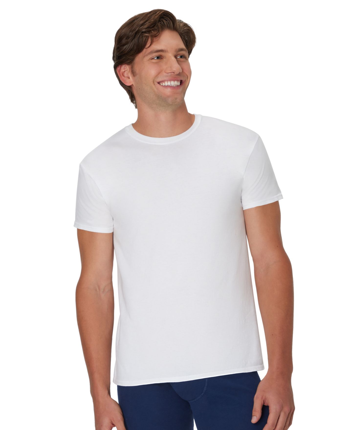 Мужские топы Hanes Ultimate Crewneck Undershirts, 6-Pack, цвет: Белый — фото 4
