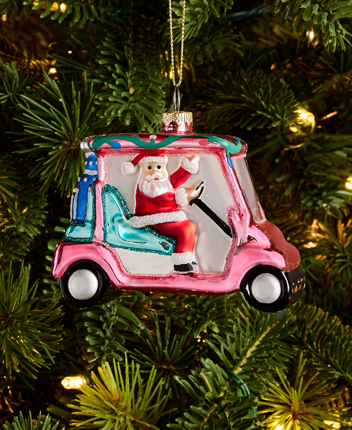Holiday Lane Eclectic Charms Santa's Golf Cart Ornament, Macy's Exclusive