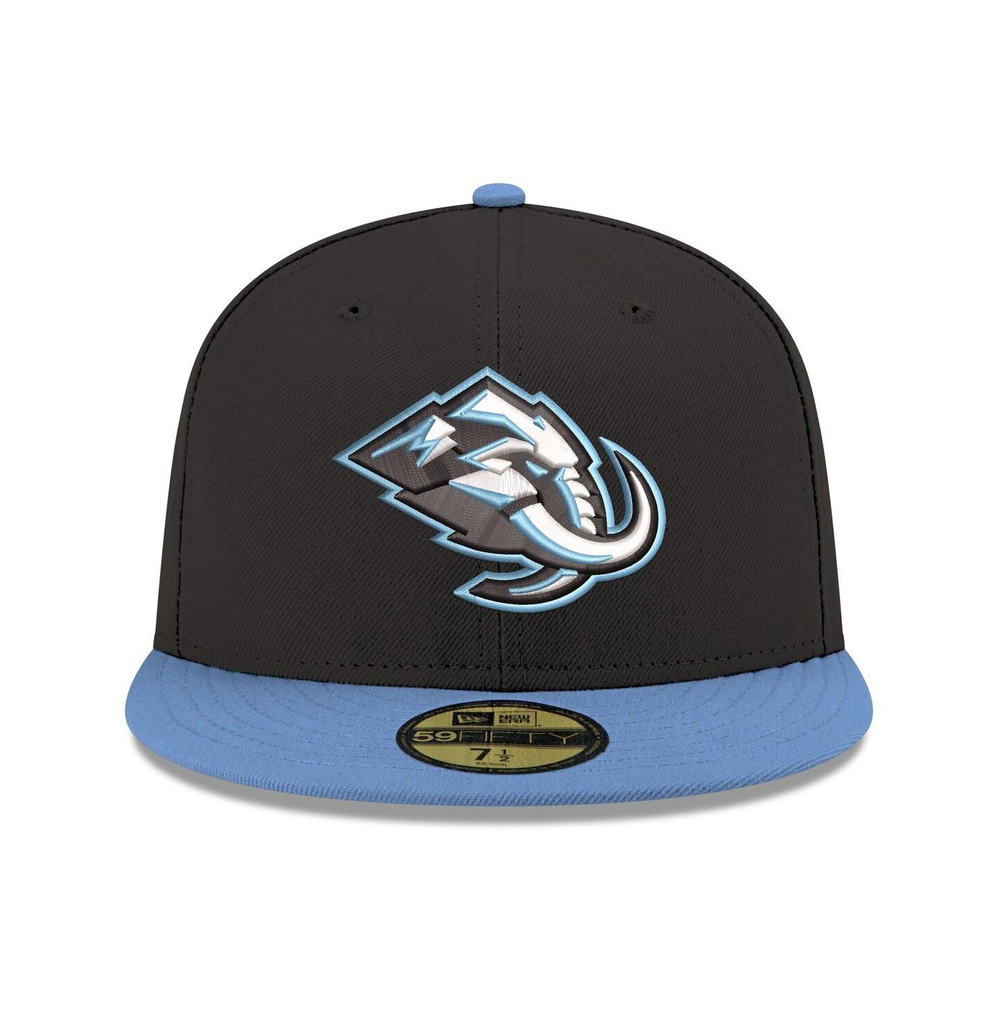 Мужская кепка New Era Black Utah Mammoth Core Logo Two-Tone 59FIFTY Fitted Hat — фото 2