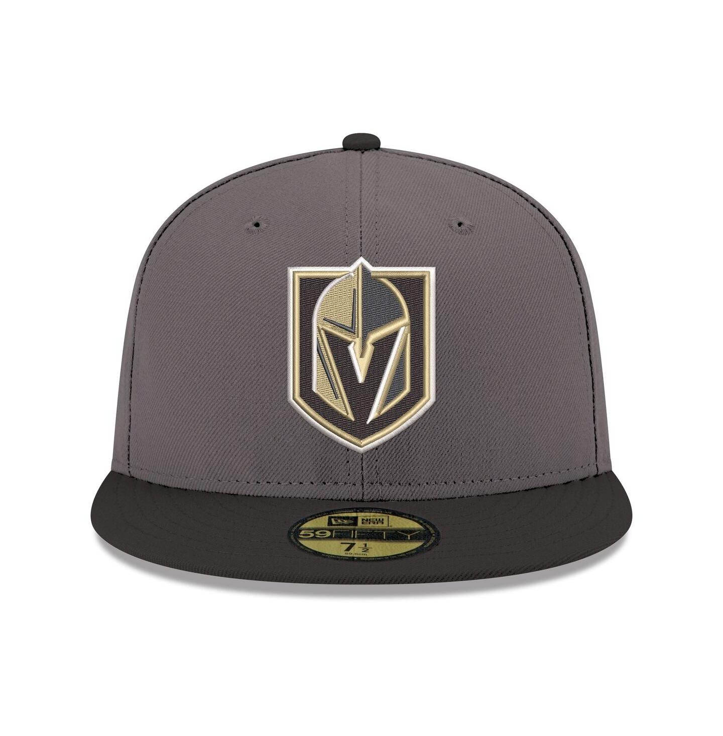 Мужская кепка New Era Gray Vegas Golden Knights Core Logo Two-Tone 59FIFTY Fitted Hat — фото 2