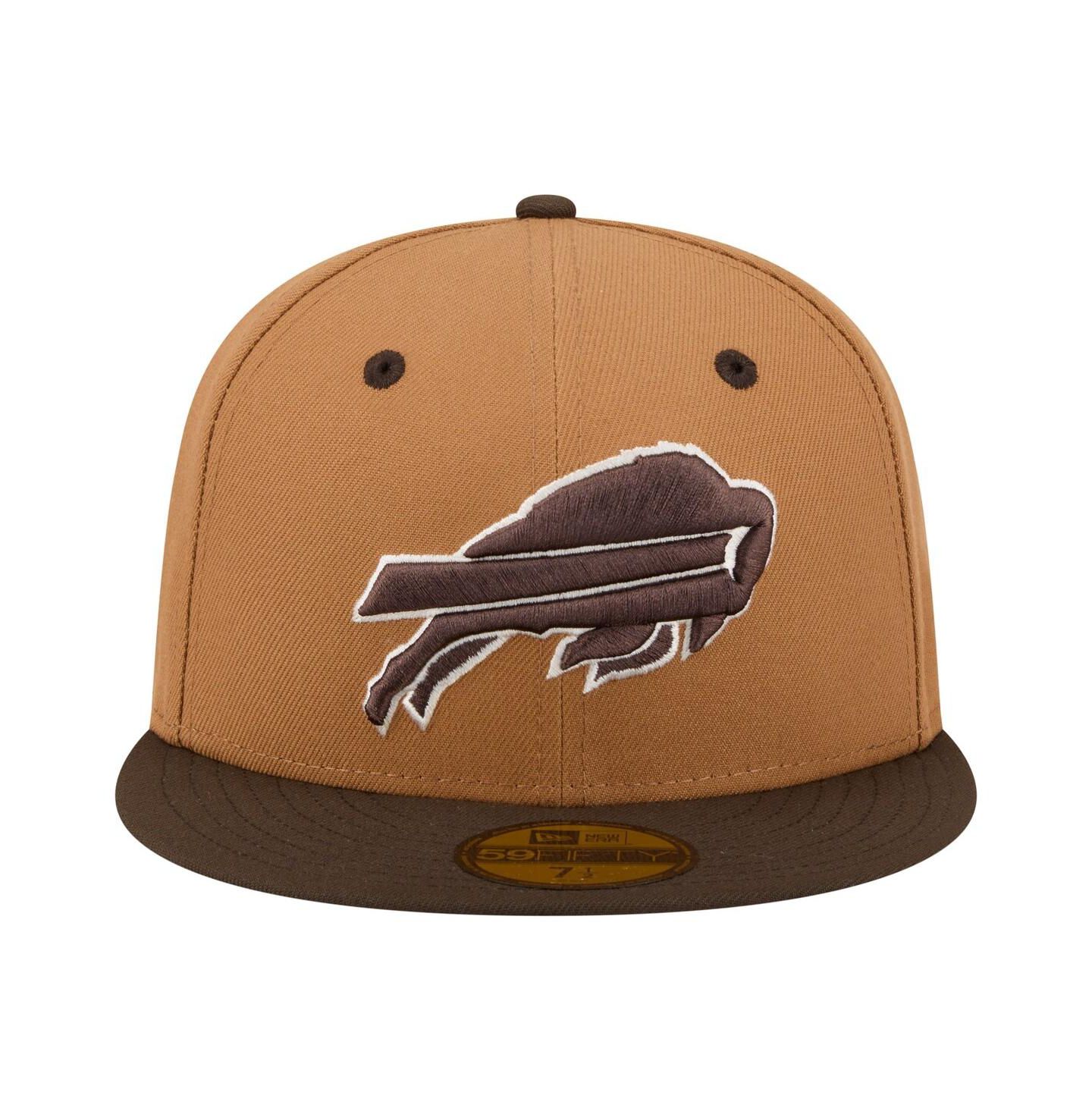 Мужская кепка New Era Light Brown/Dark Brown Buffalo Bills Two-Tone Walnut 59FIFTY Fitted Hat — фото 2
