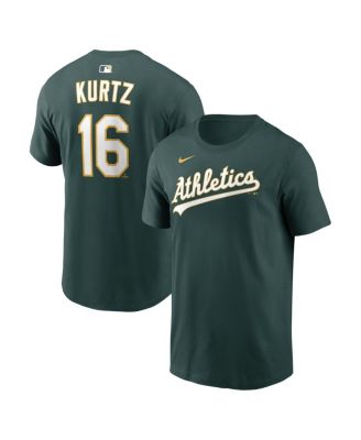 Men's Nick Kurtz Green Athletics Home Name & Number T-Shirt