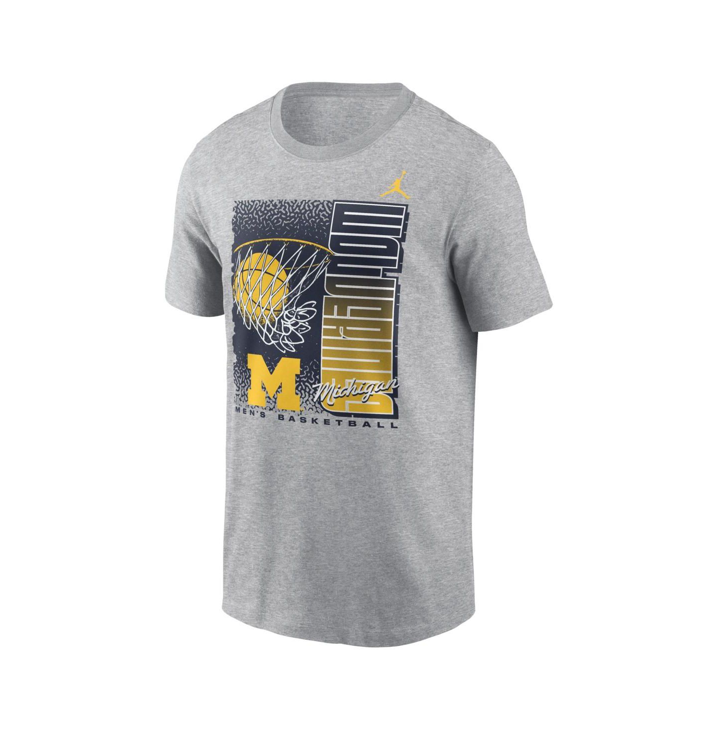 Мужская футболка Jordan Heather Gray Michigan Wolverines Basketball Refresh — фото 2
