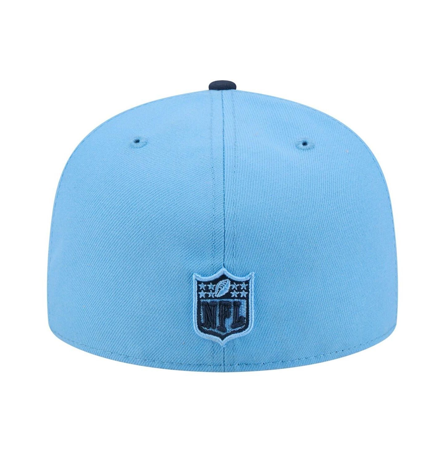 Мужская кепка New Era Light Blue/Navy Tennessee Titans Wordmark 59FIFTY Fitted Hat — фото 4