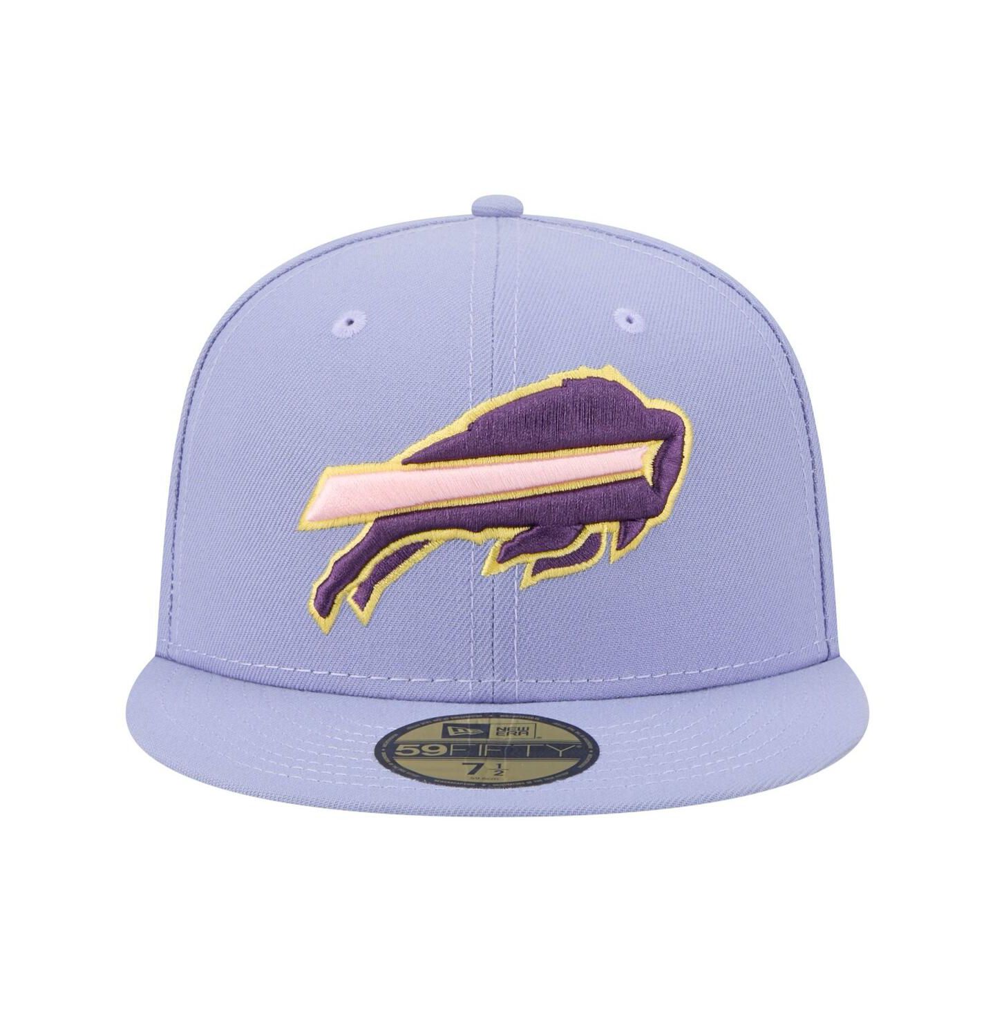 Мужская бейсболка New Era Buffalo Bills Lavender Bloom 59FIFTY Fitted, Light Purple — фото 2