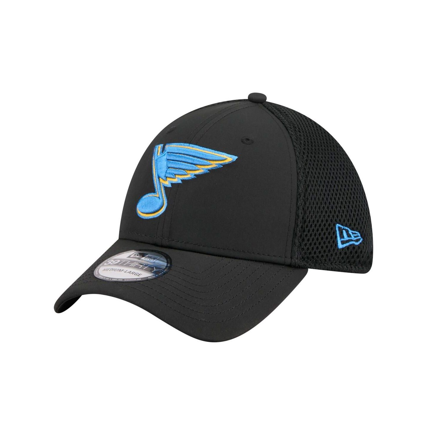 Мужская кепка New Era Black St. Louis Blues Logo 39THIRTY Flex Hat — фото 1