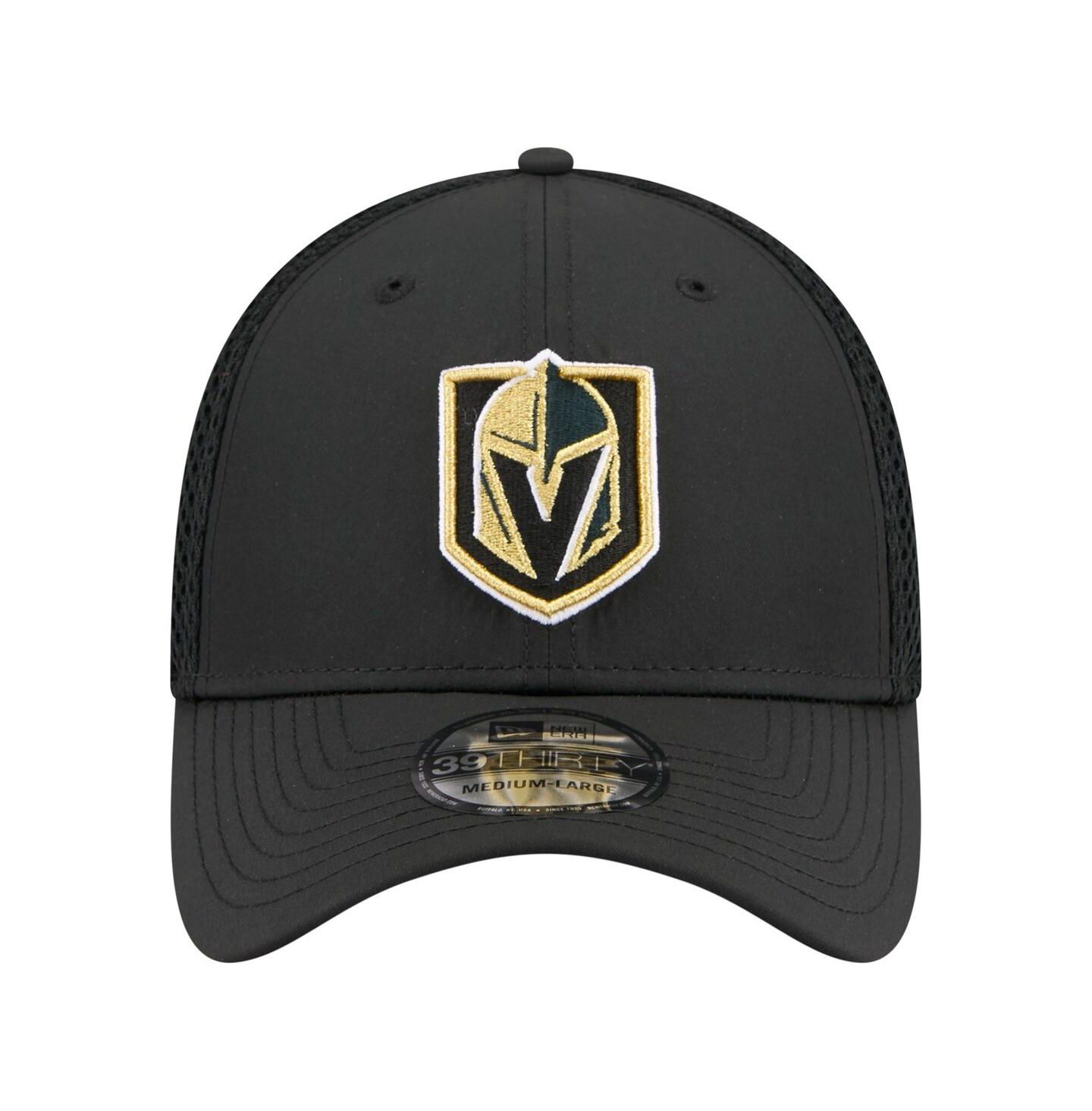 Мужская кепка New Era Black Vegas Golden Knights Logo 39THIRTY Flex Hat — фото 2