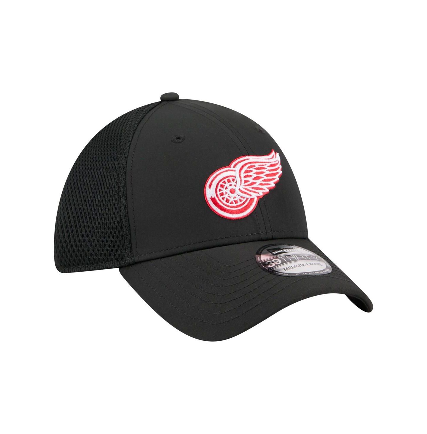 Мужская кепка New Era Black Detroit Red Wings Logo 39THIRTY Flex Hat — фото 3