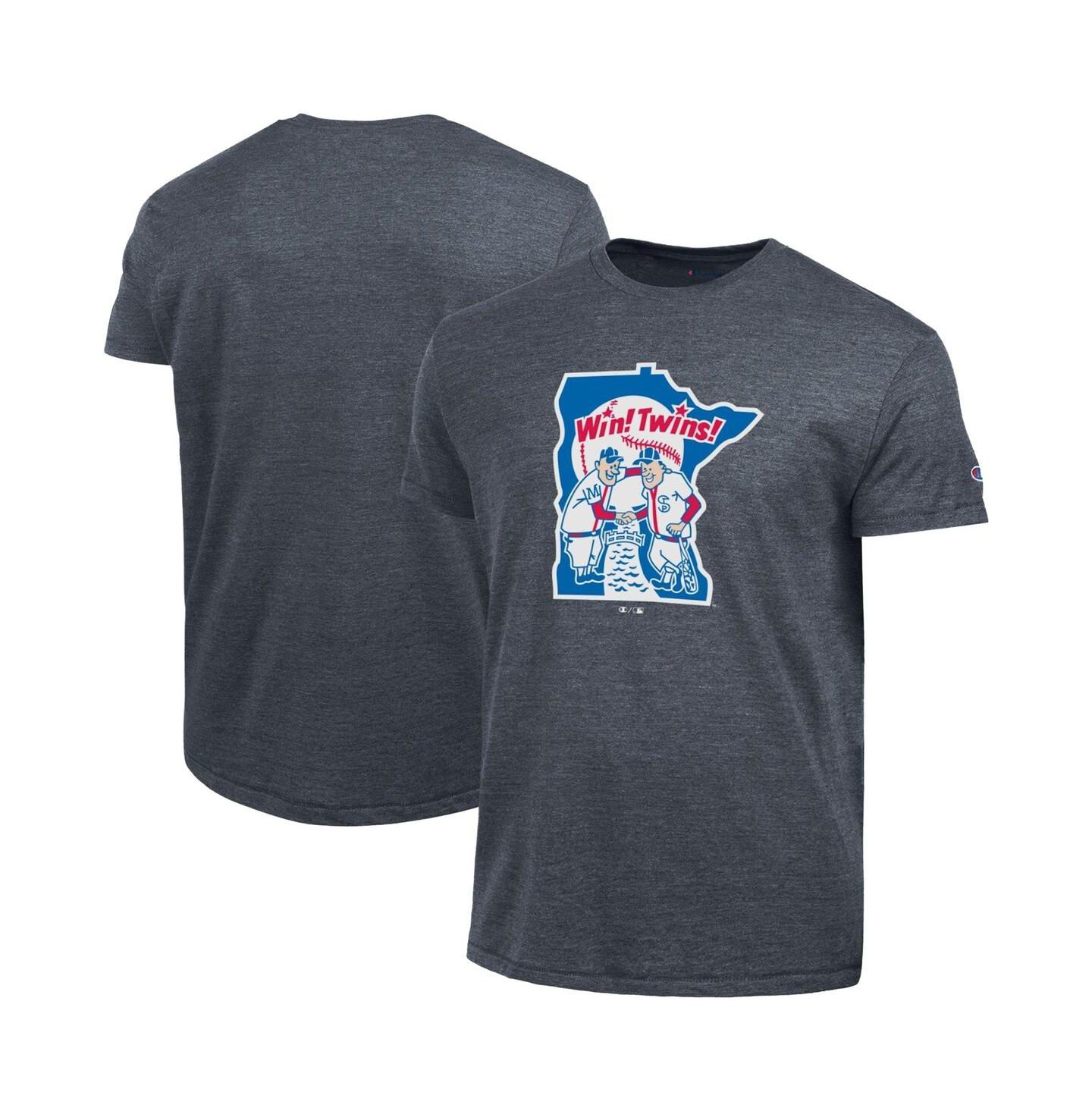 Мужская футболка Champion Navy Minnesota Twins Cooperstown Logo Tri-Blend — фото 1