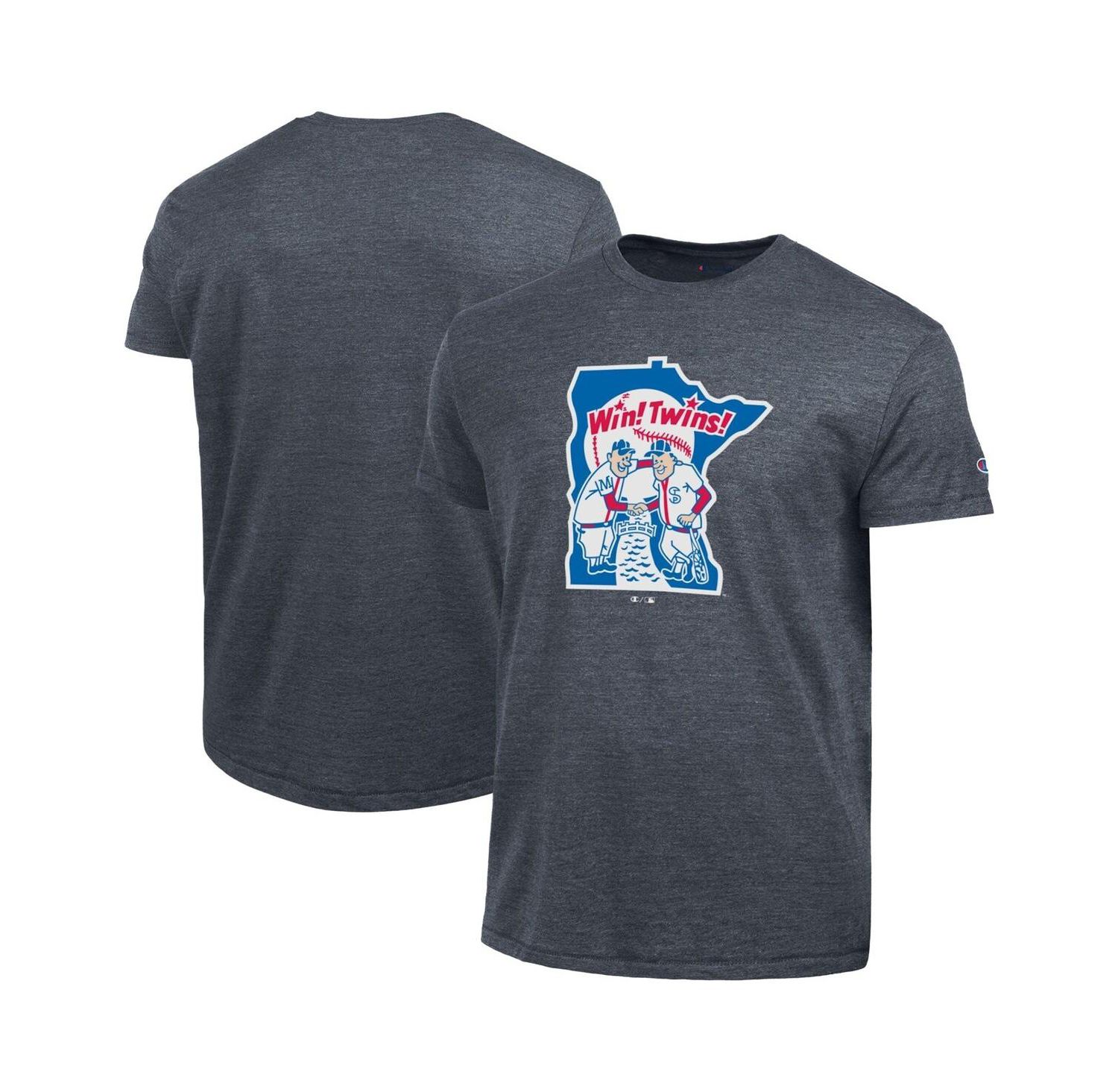 Men's Navy Minnesota Twins Cooperstown Logo Tri-Blend T-Shirt