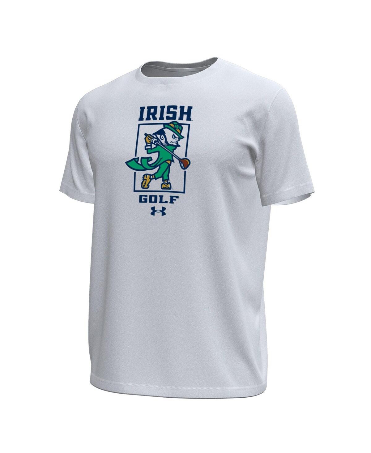 Under Armour Men's White Notre Dame Fighting Irish Golf Leprechaun Tech Stretch T-Shirt