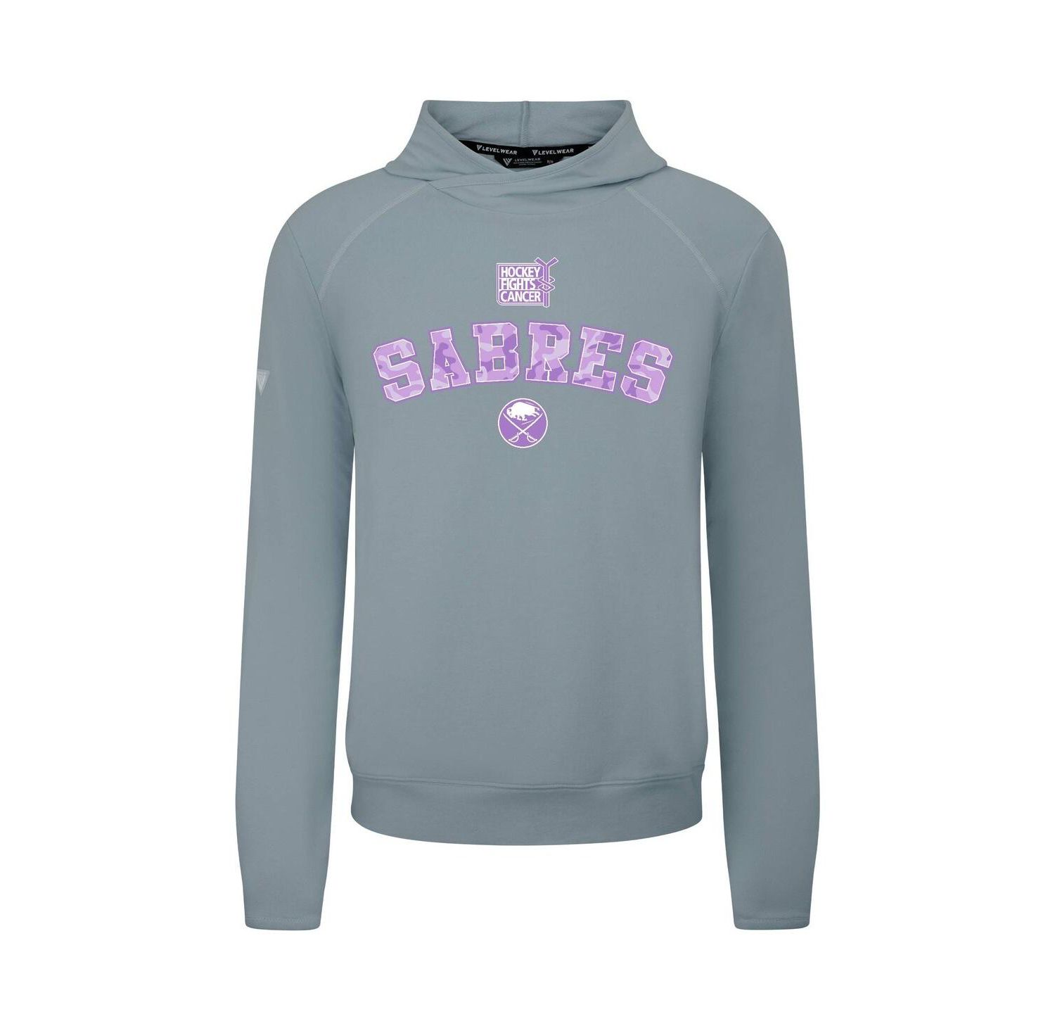 Men's Gray Buffalo Sabres Hockey Fights Cancer Mandate Tri-Blend Hoodie