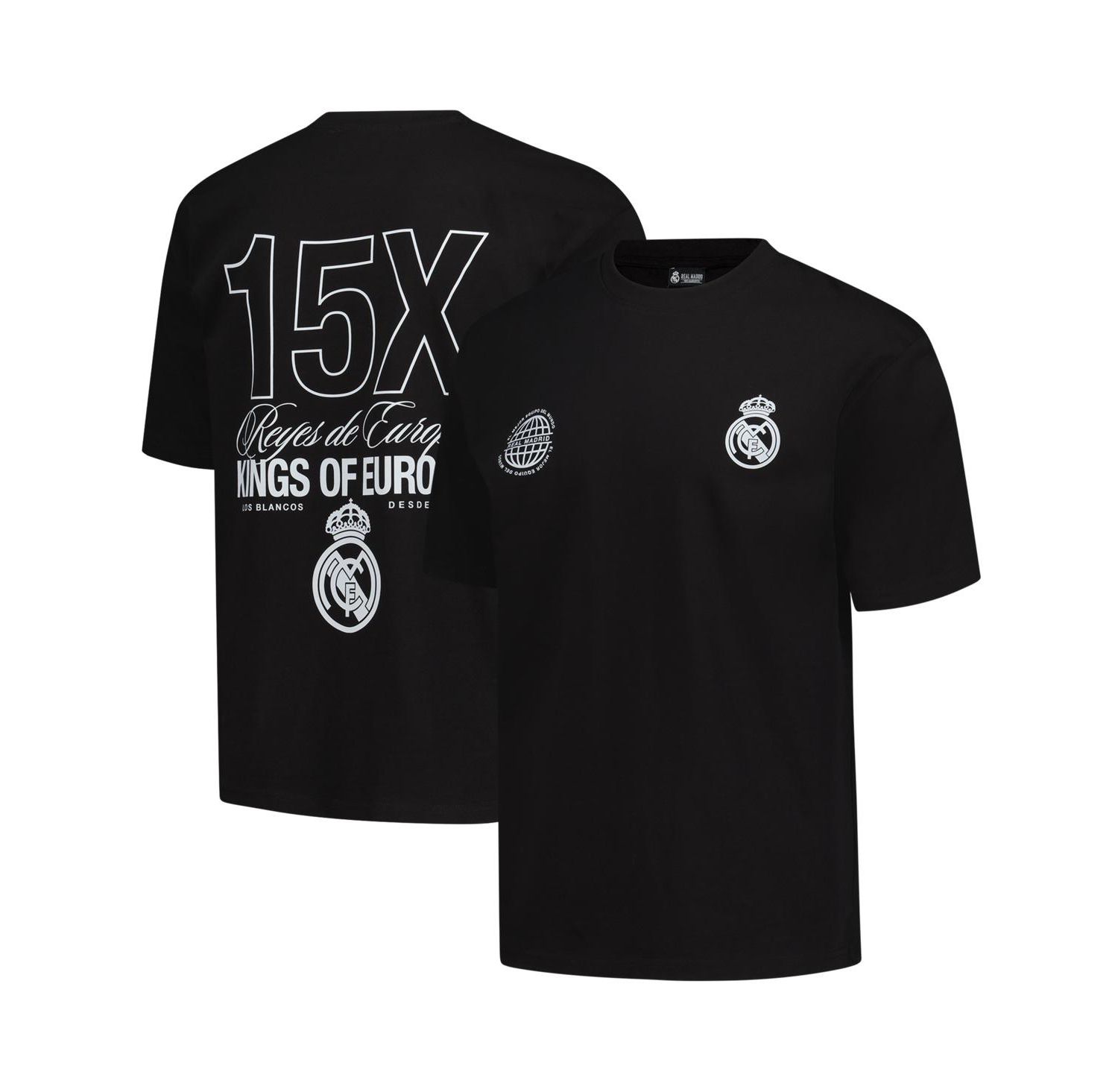 Men's and Women's Black Real Madrid European Champions Heavyweight T-Shirt