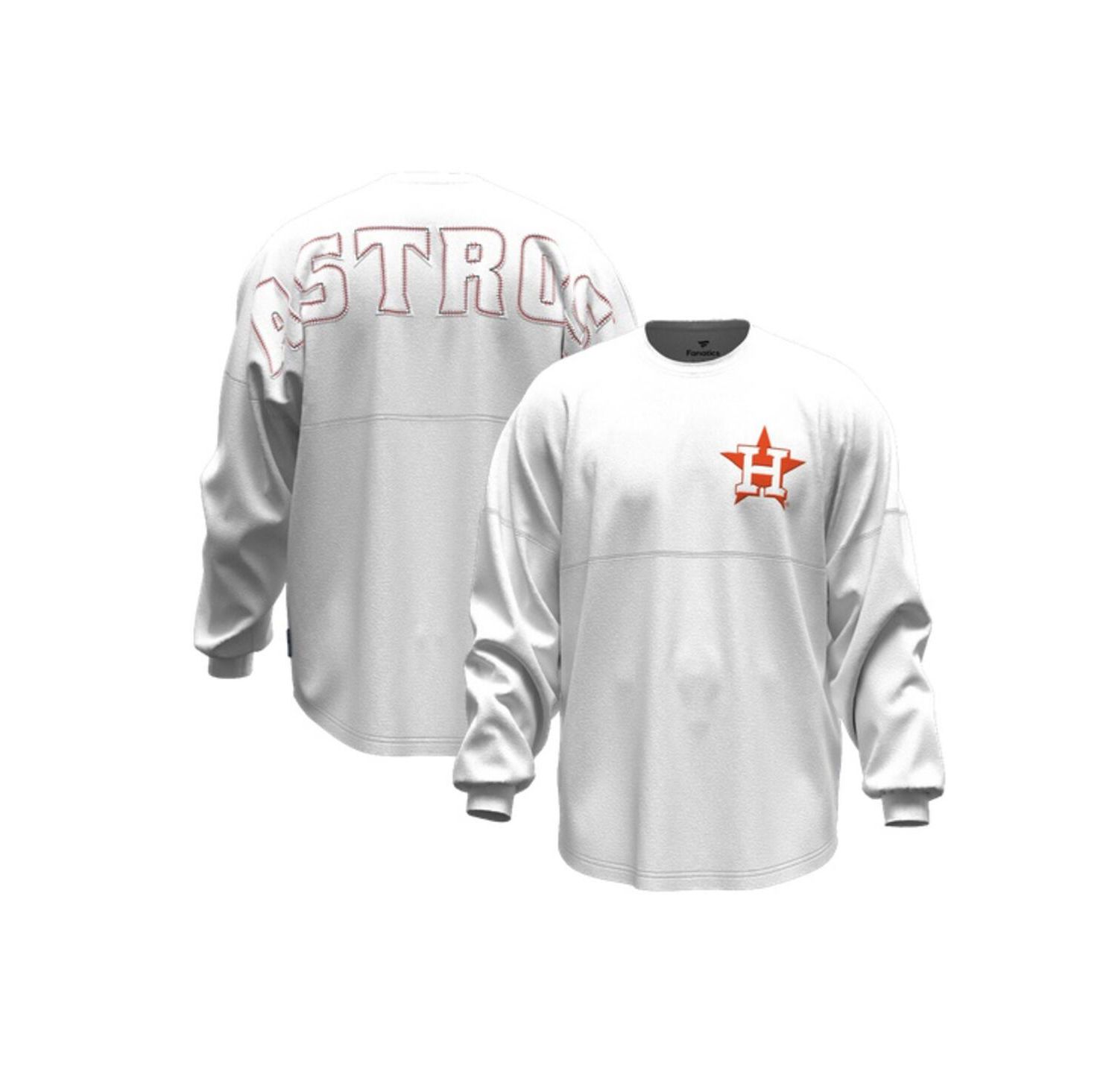 Women's White Houston Astros Baseball Stitch Spirit Jersey Long Sleeve T-Shirt