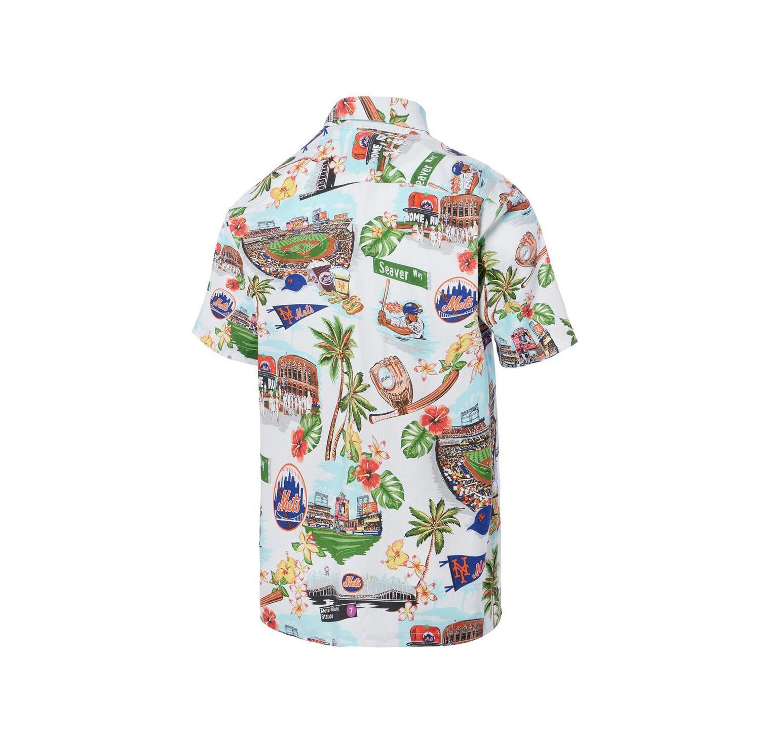 Men's White New York Mets Scenic Tri-Blend Button-Down Shirt