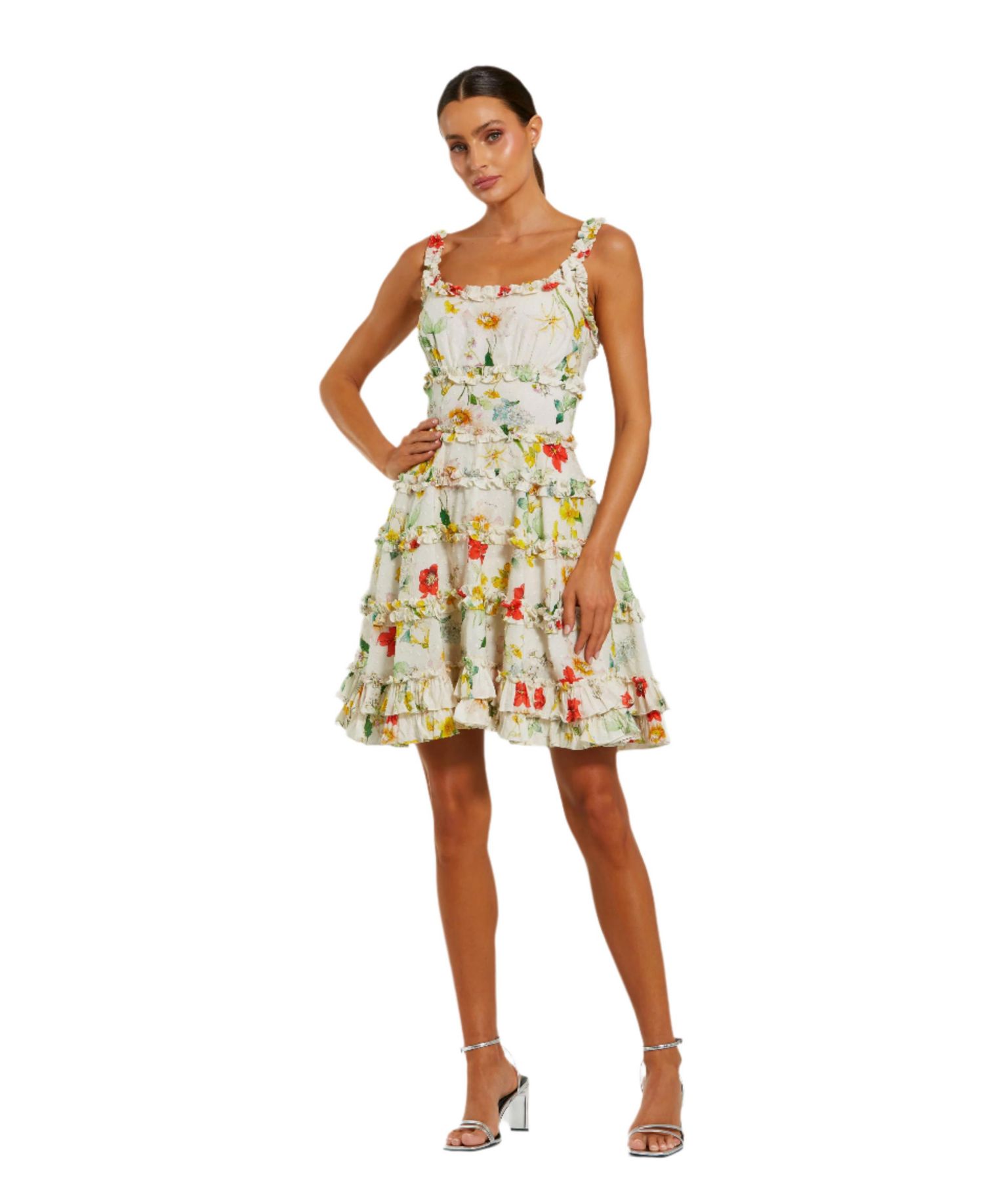 Women's Ruffle Floral Mini Dress