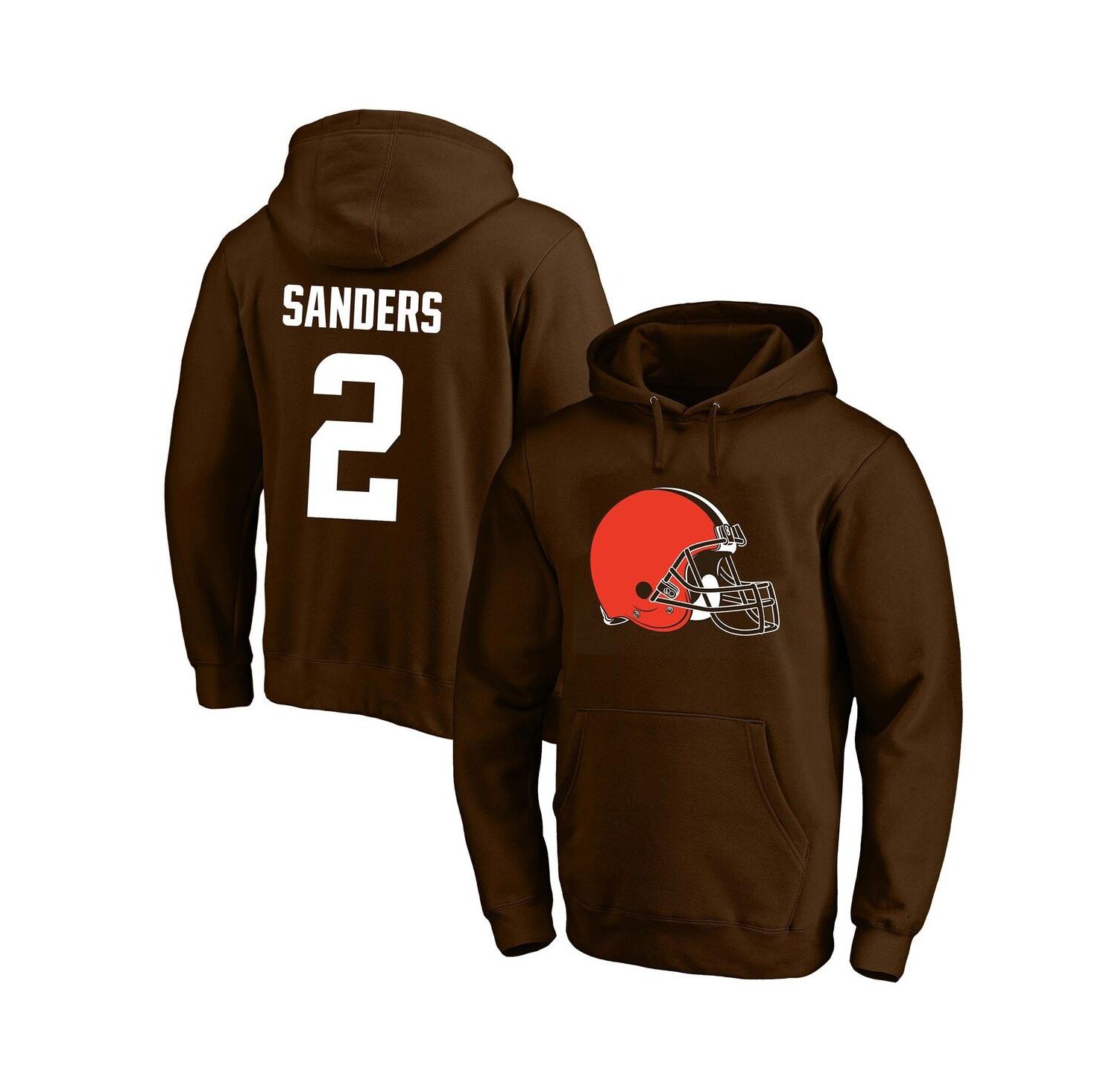 Men's Shedeur Sanders Brown Cleveland Browns Big & Tall Name and Number Hoodie