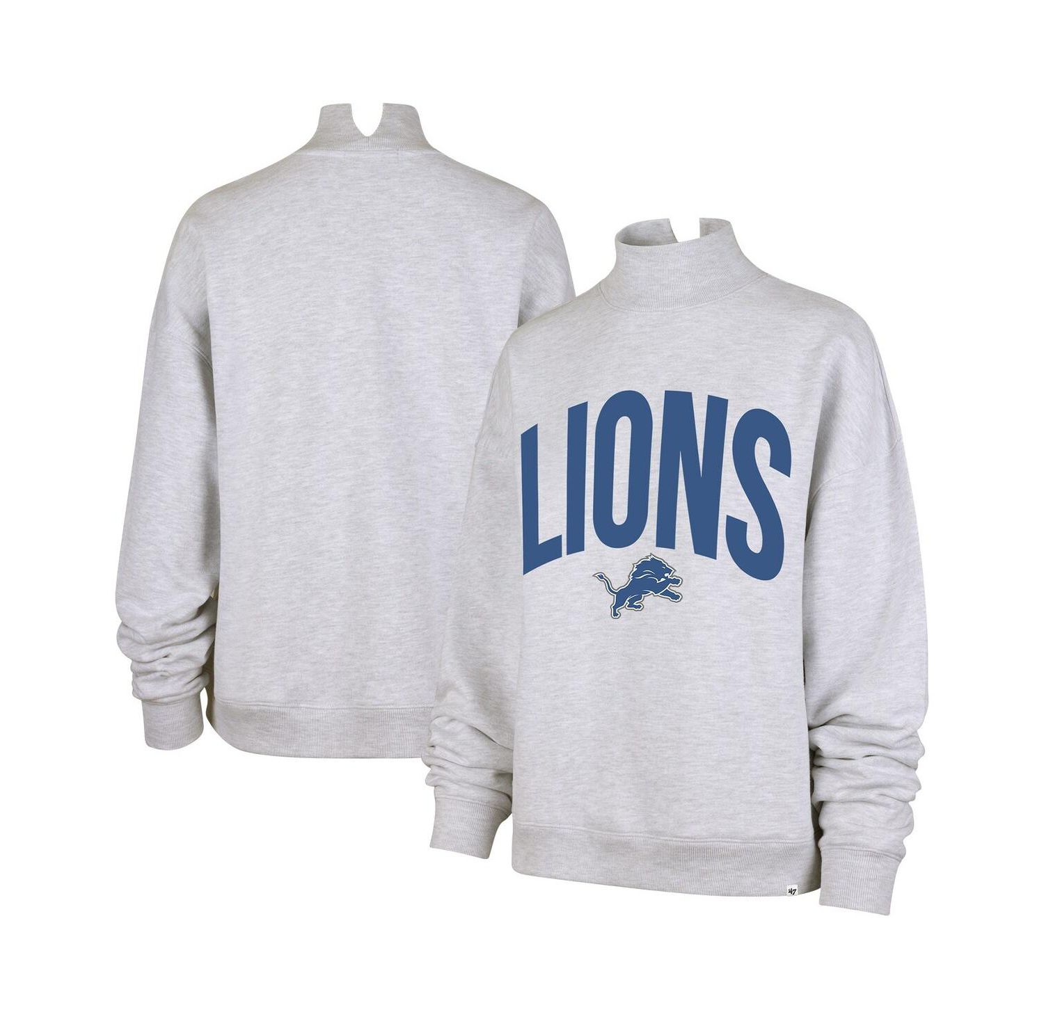 Women's Gray Detroit Lions Subtle Muse Mock Neck Sweatshirt