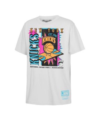 Big Boys and Girls White New York Knicks Neon Court Shock T-Shirt