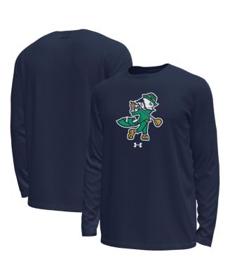 Men's Navy Notre Dame Fighting Irish Golf Leprechaun Tech Stretch Long Sleeve T-Shirt