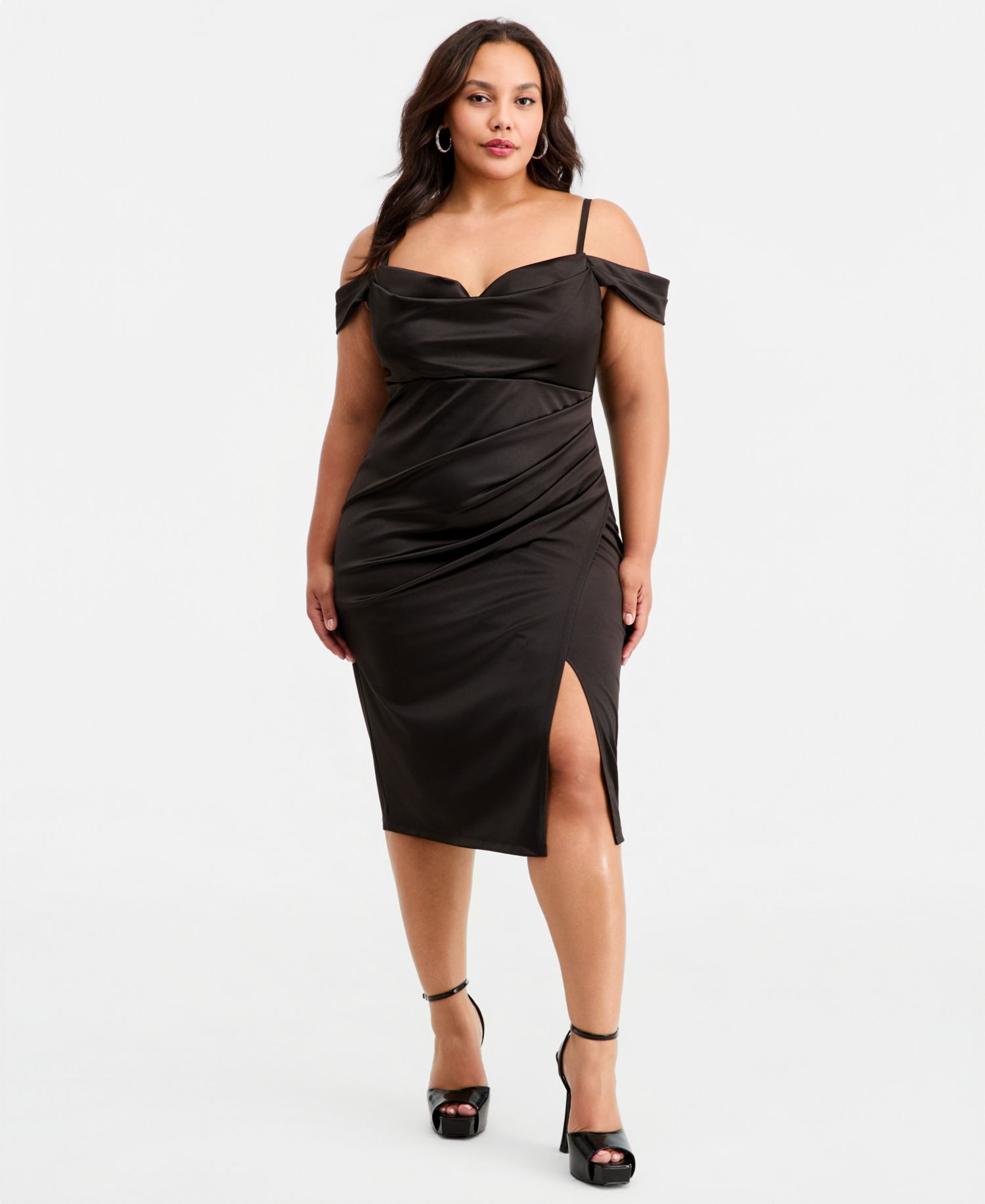Trendy Plus Size Off-Shoulder Spaghetti-Strap Dress