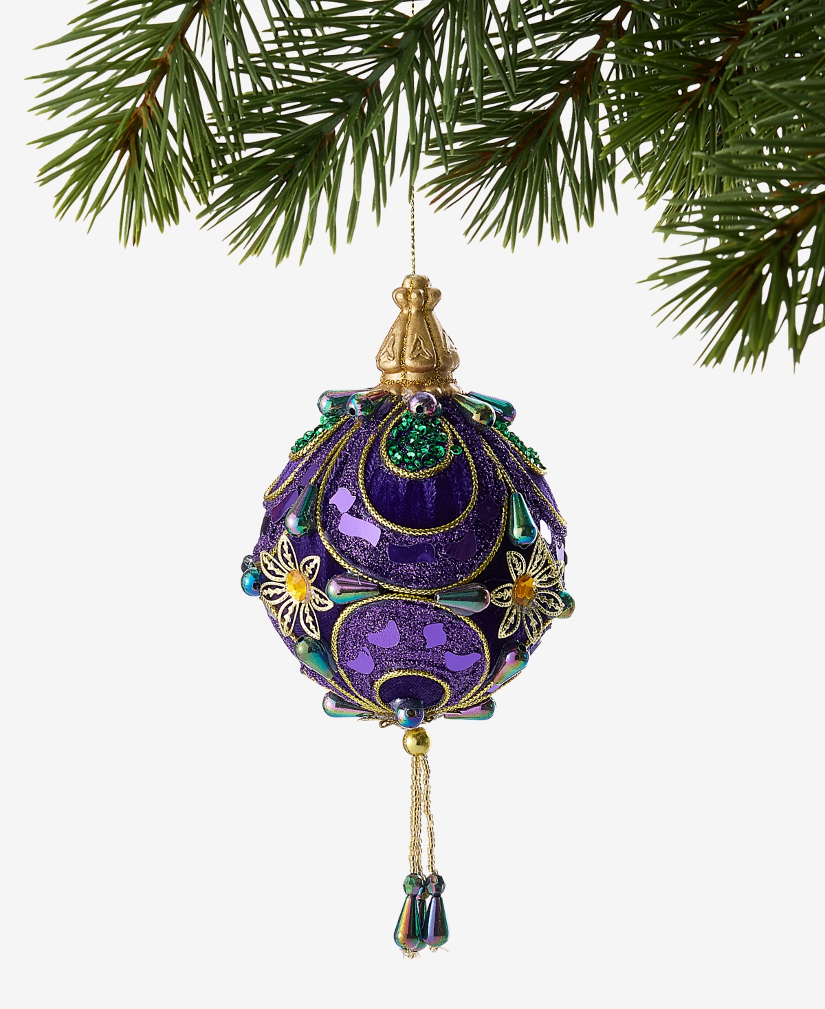 Holiday Lane Peacock Embellished Ball Ornament, Macy's Exclusive