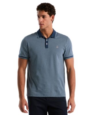 Men's Jacquard Wave Polo Shirt