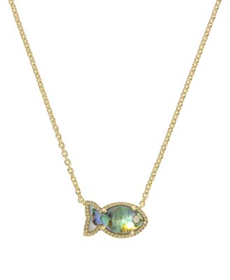 14k Gold-Plated Parker Fish Short Pendant Necklace