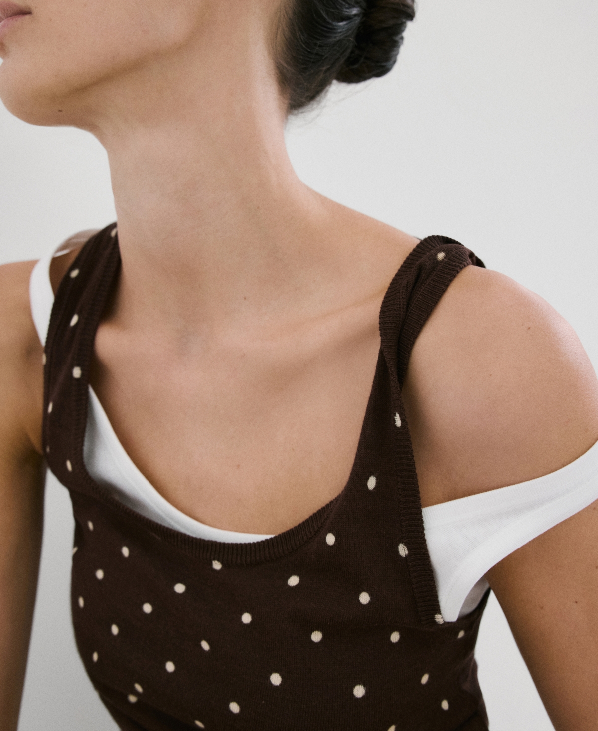 Mango Women's Polka-Dot Knitted Top