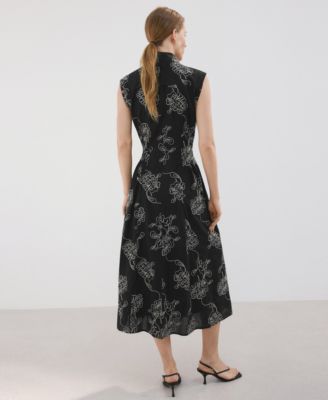 mango black shirt dress Mango cinched tie waist shirt dress in black