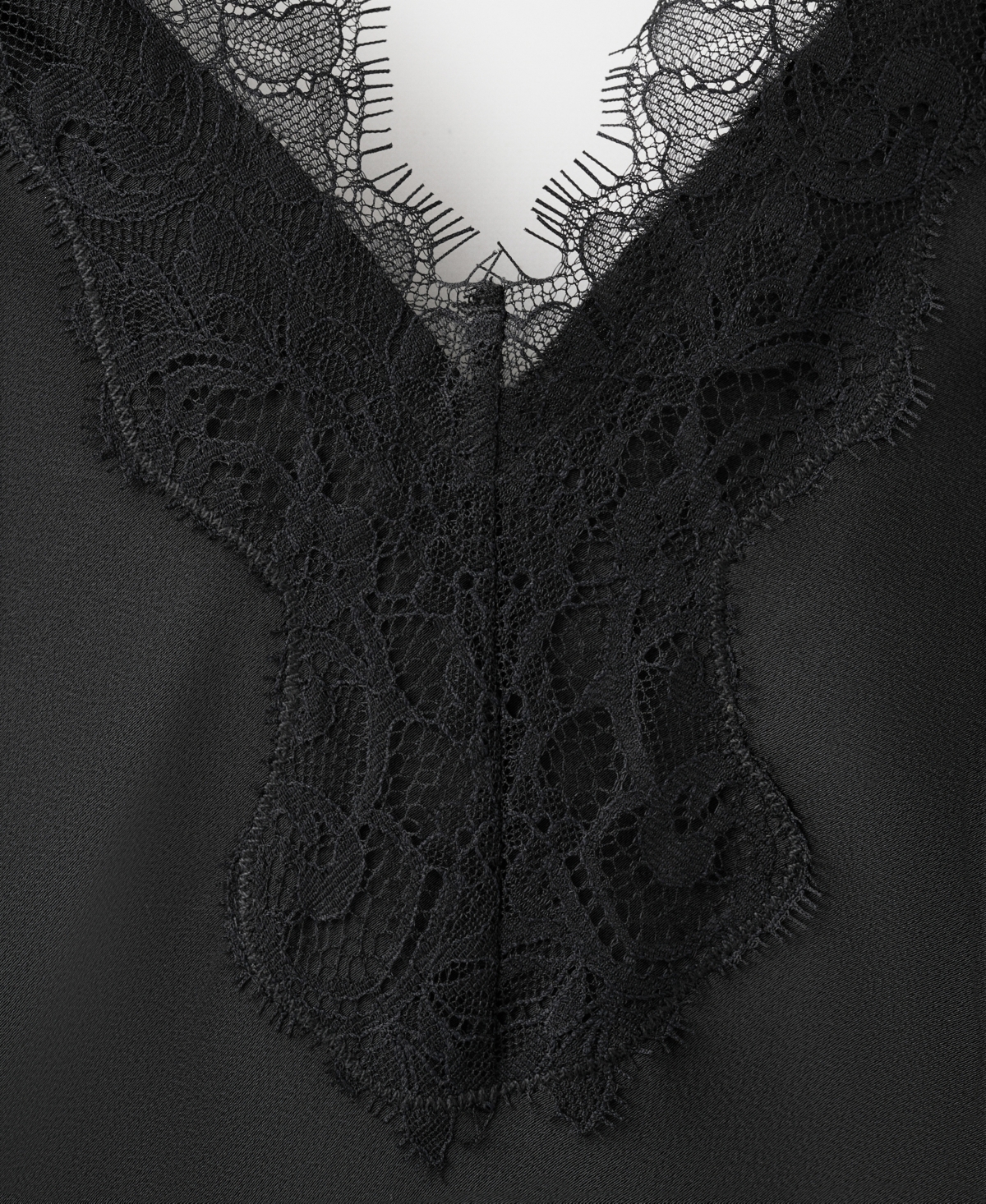 Mango Women's Lace Neckline Lingerie Top