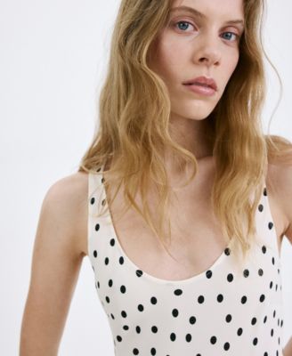 polka dot midi dress mango MANGO - Fitted polka-dot Midi Dress Brown