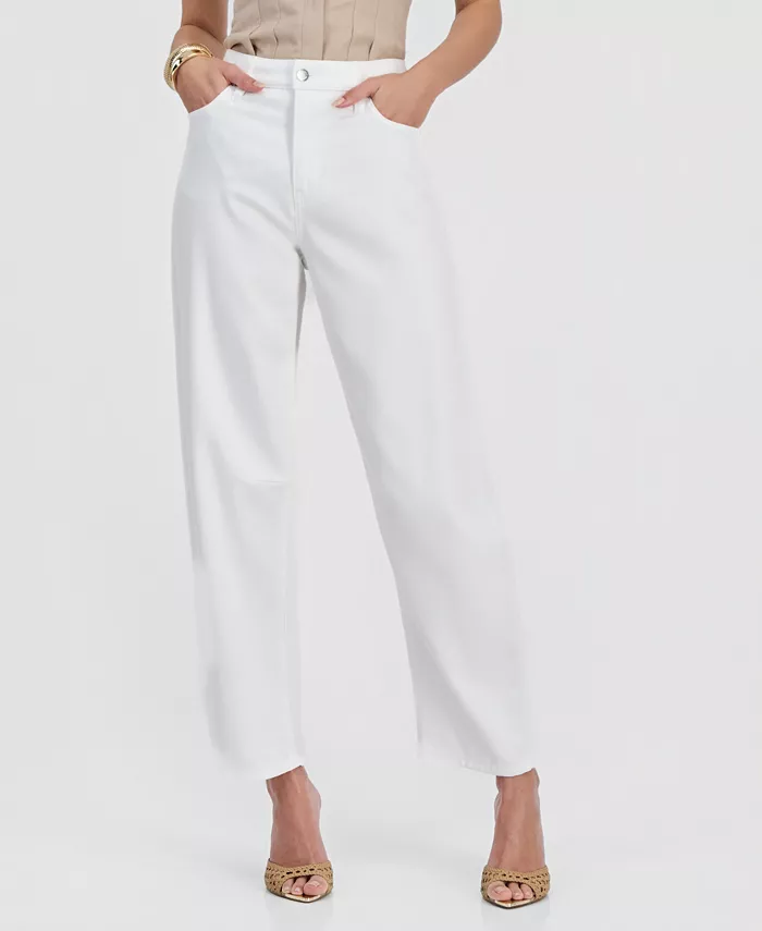 Women's Mid-Rise Barrel-Leg Ankle Jeans