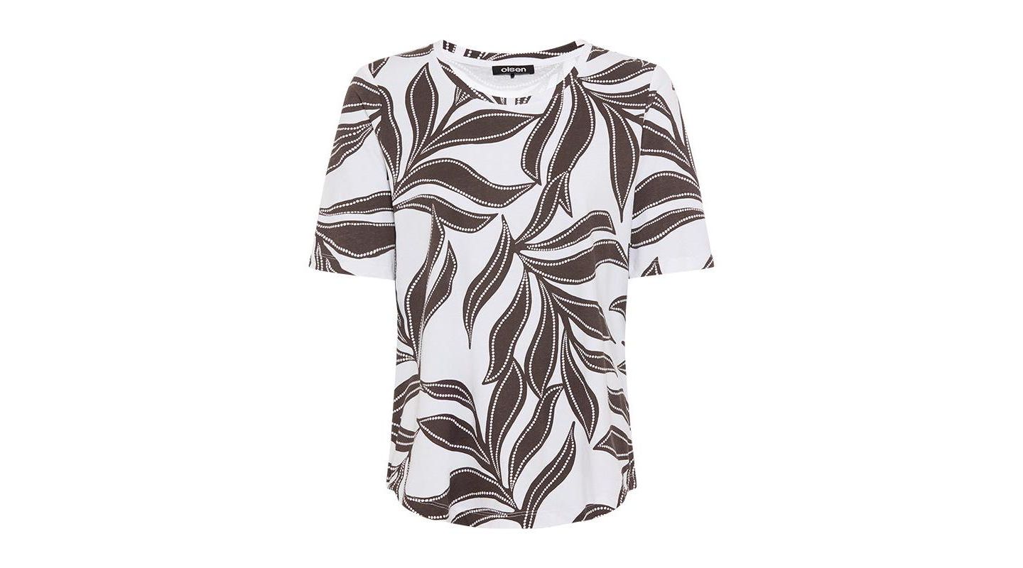 Женская футболка Olsen Dotted Leaf Print, цвет: Белый — фото 2