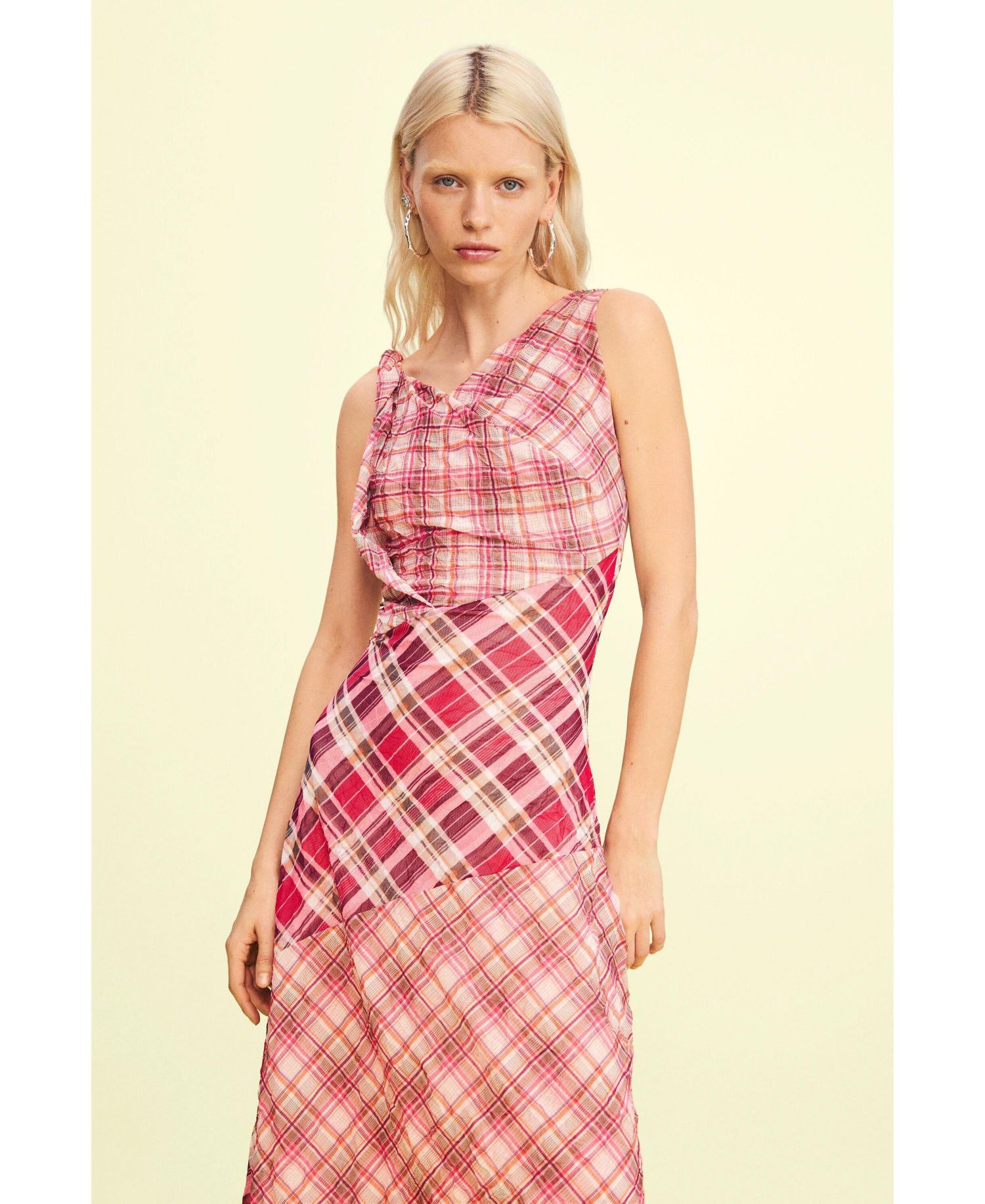 Women's Checked plaid strap dress