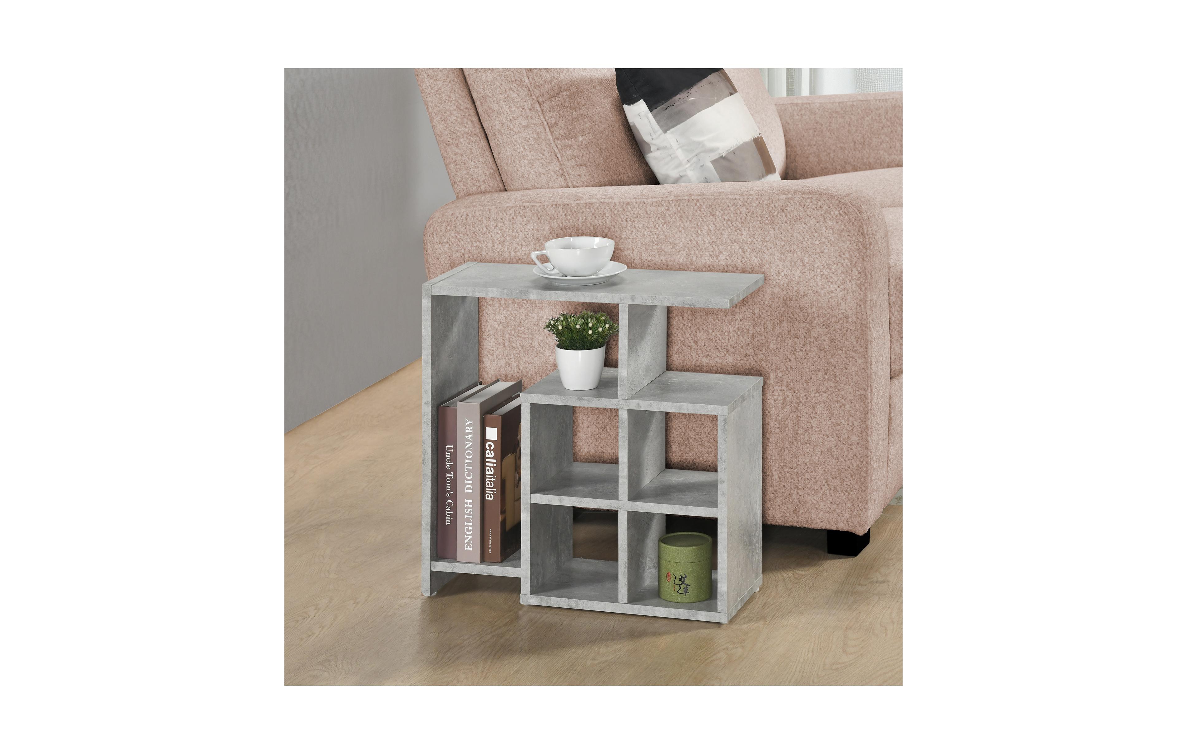 Kings Brand Furniture Modern Side End Table with Open Cube Storage, Wood Accent Built-In Bookshelf
