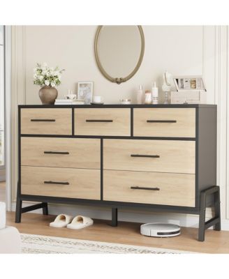 7-Drawer Dresser for Bedroom, 52" Wide Freestanding Wooden Storage Chest