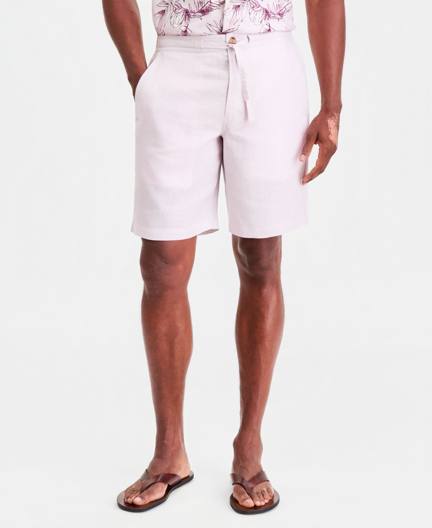 Men's 100% Linen Drawstring Shorts