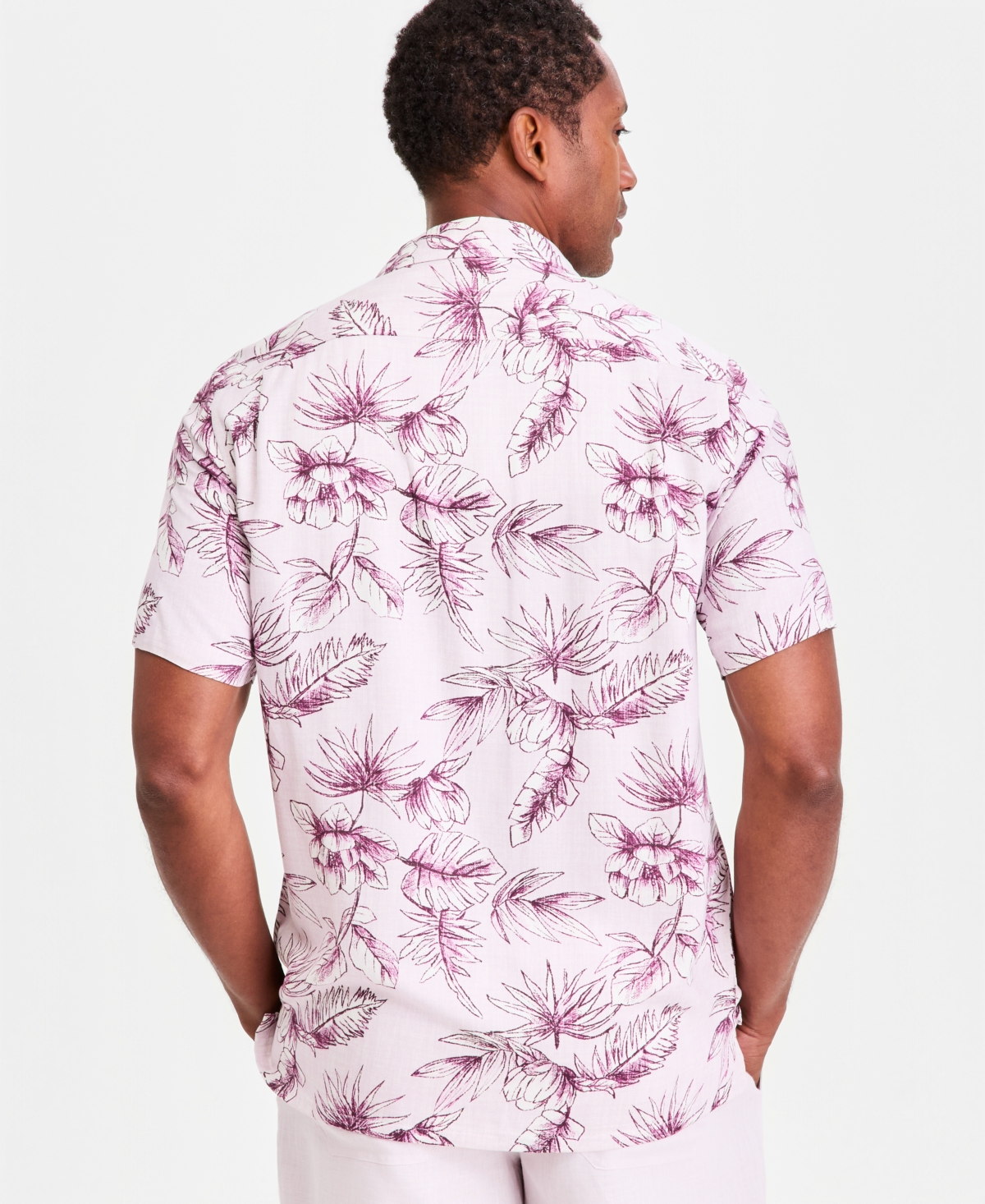 Club Room Men's Petal Paisley Silk Blend Short Sleeve Shirt, Macy's Exclusive - Print