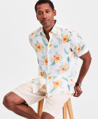 Men's Hola Floral Linen Short Sleeve Shirt