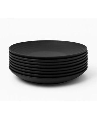 Ribbed Coupe Wheat Dinner Plates, Set of 8