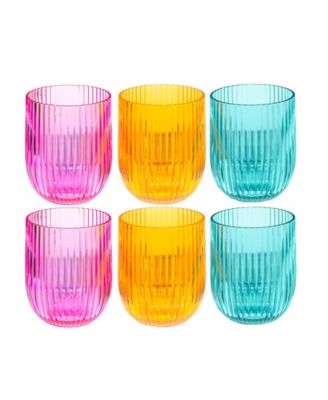 Mesa Acrylic Stemless Wine Glasses, Set of 6