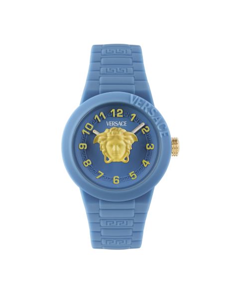 Детские часы Versace V-Pop с синим силиконовым ремешком, 34 мм