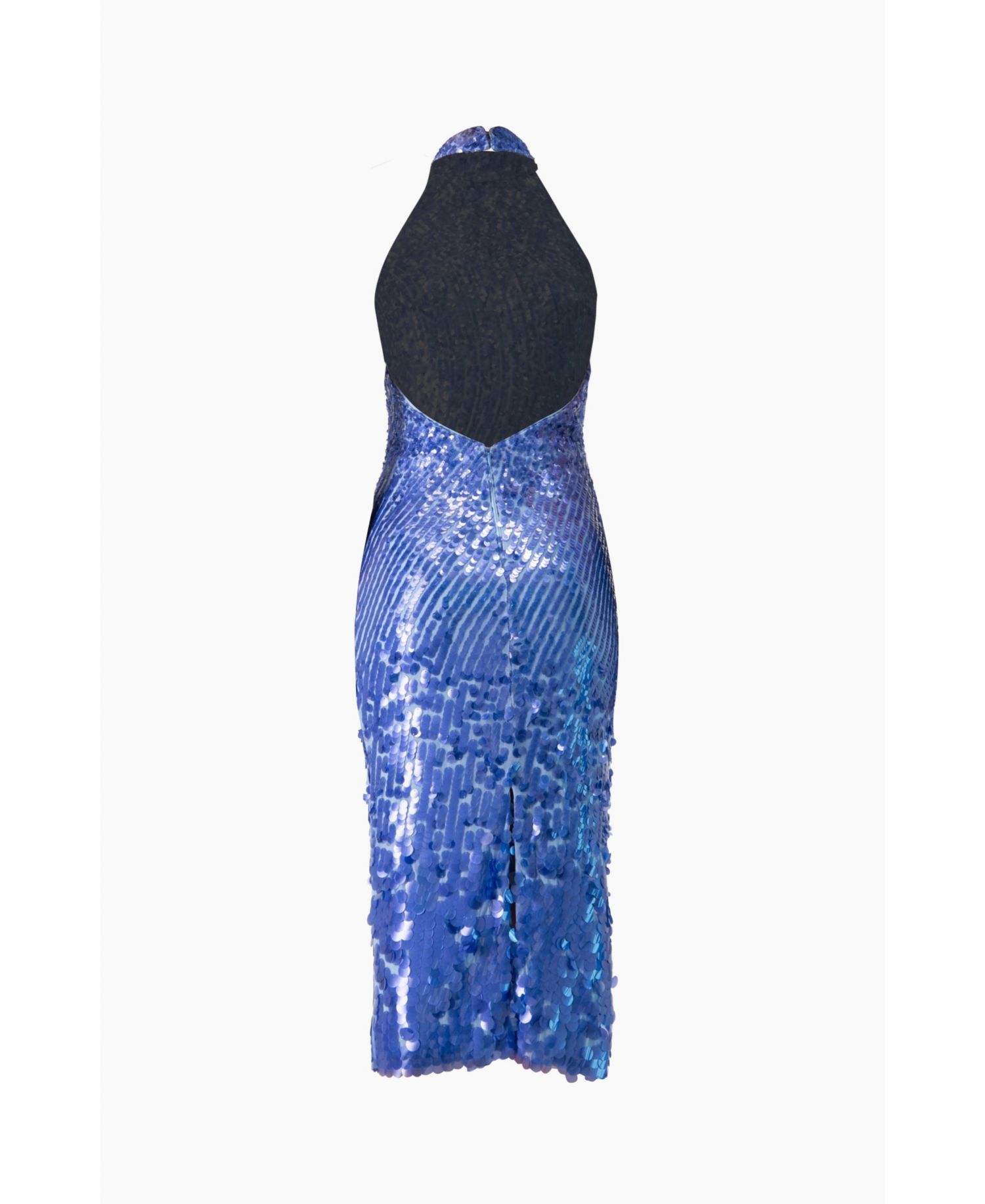 Women's Halter Paillette Sequin Midi Dress With Open-Back