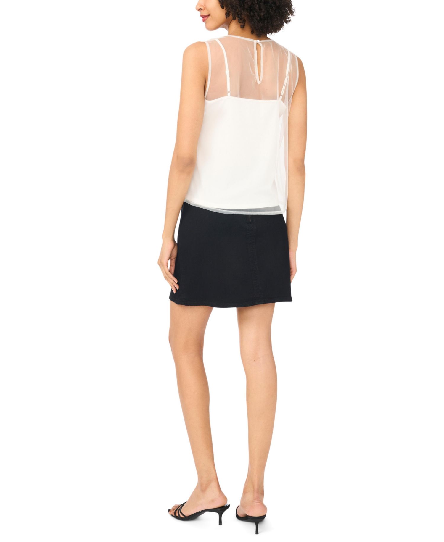 Women's Sleeveless Crewneck Blouse