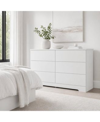 6 Drawer Dresser for Bedroom, Modern Chest of Drawers with Metal Handles, Storage Organizer for Bedroom, Living Room, Entryway and Hallway