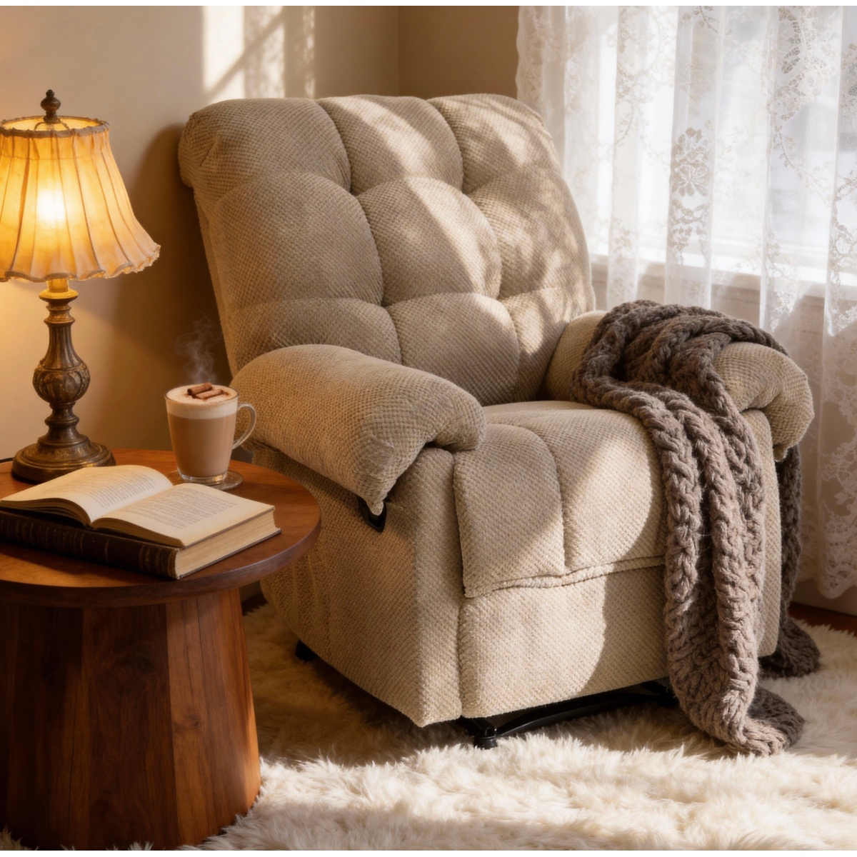 Streamdale Furniture Soft Fabric Overstuffed Recliner Chair
