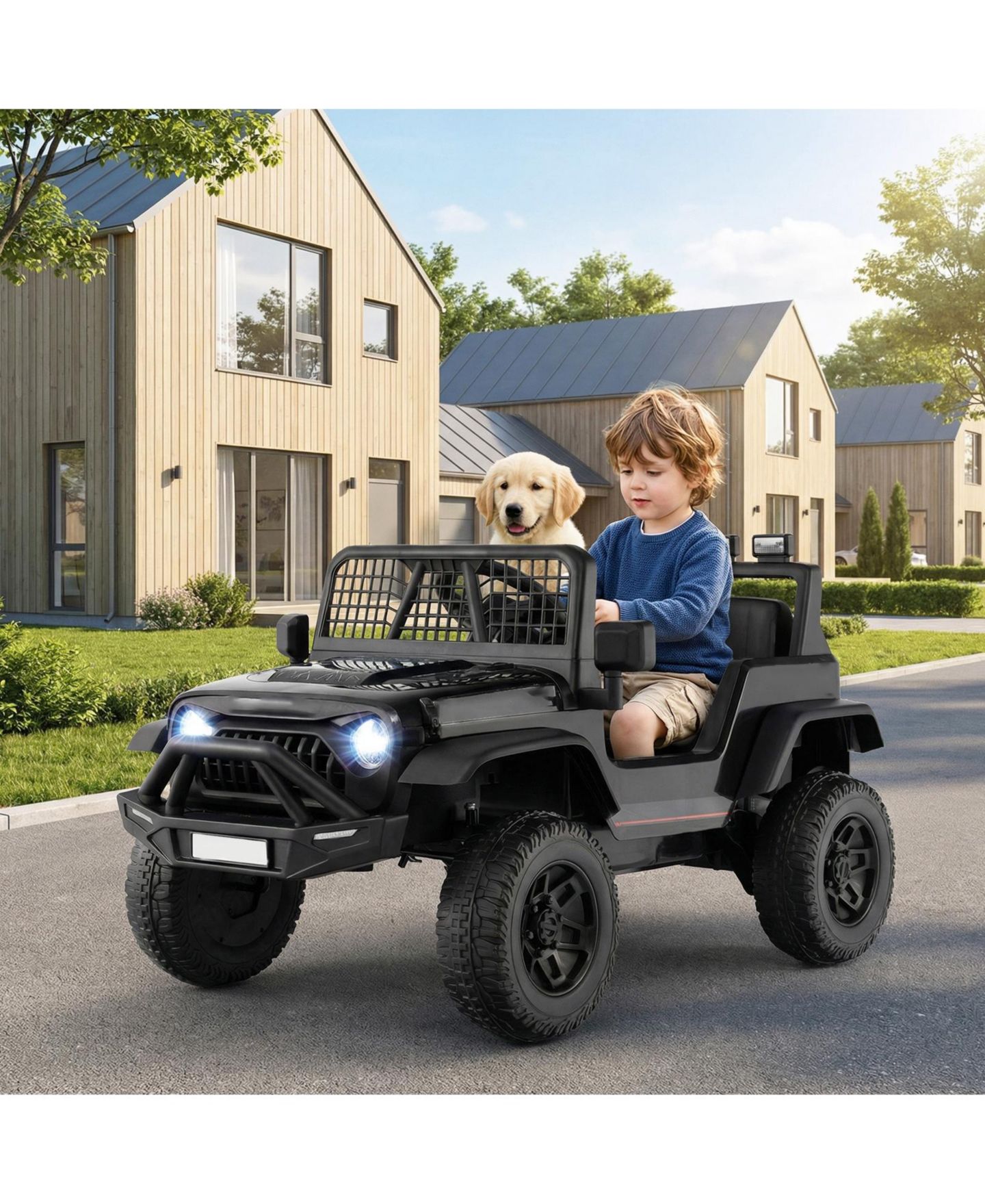 Детская игрушка Slickblue 24V Electric Ride On Car for Kids with Parent Remote, Music and Lights, цвет: Чёрный — фото 2